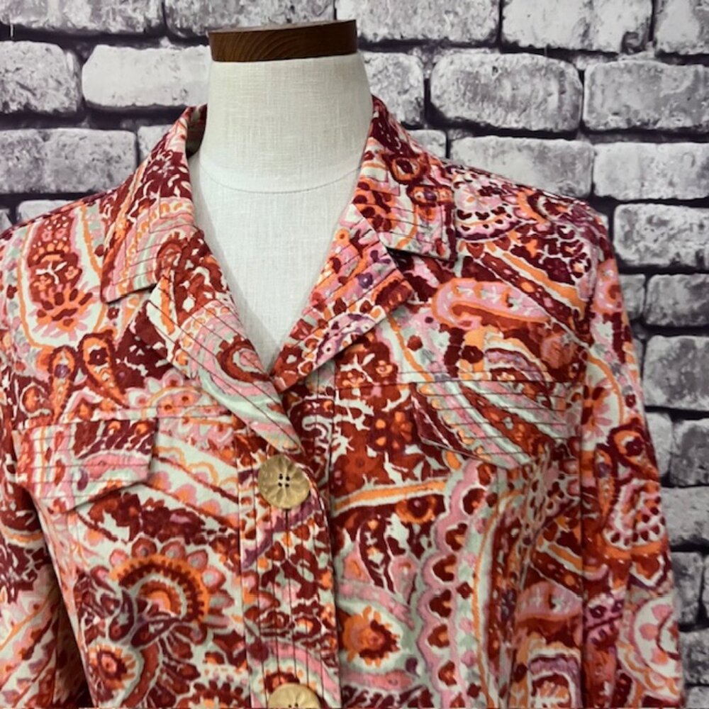 Coldwater Creek Multicolored Button Down Jacket S… - image 2